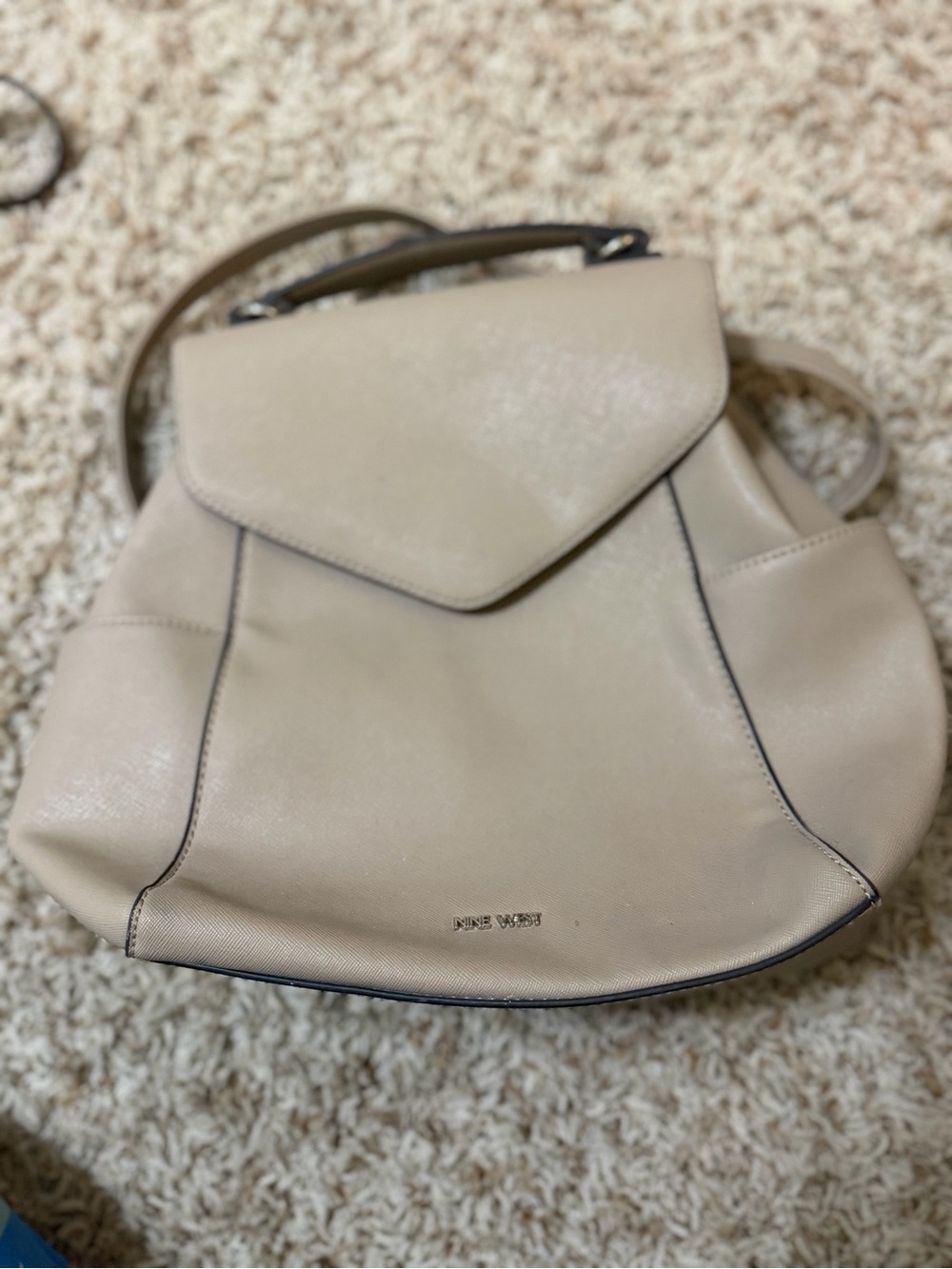 Nine West Beige/Cream Convertible Backpack Purse